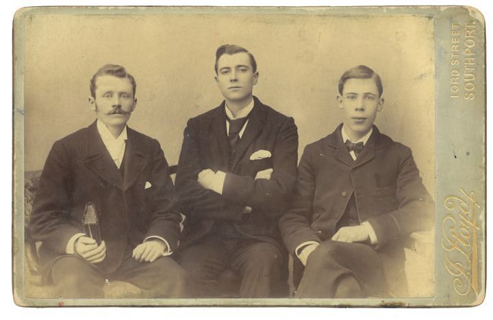 Walter Gowans, Thomas Kent and Rowland Bingham in a studio portrait