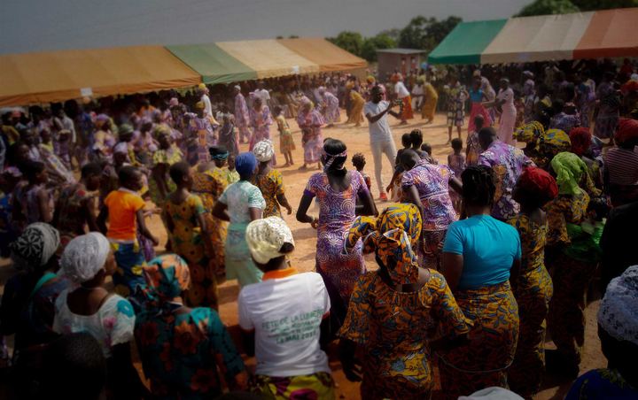A large outdoor gathering in Eastern Africa